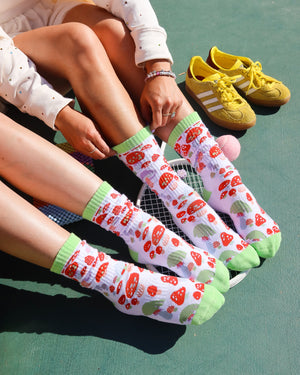 Sock candy mushroom forest tennis crew sock cute tennis socks